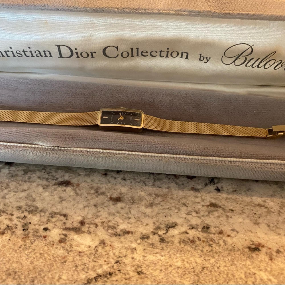 Vintage Dior Gold Women's Bracelet, 14k gold, black face